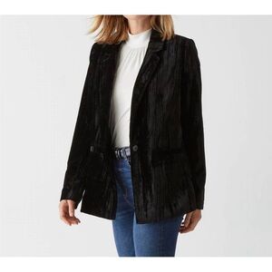 Michael Stars Darby Crushed Velvet Black Blazer Medium